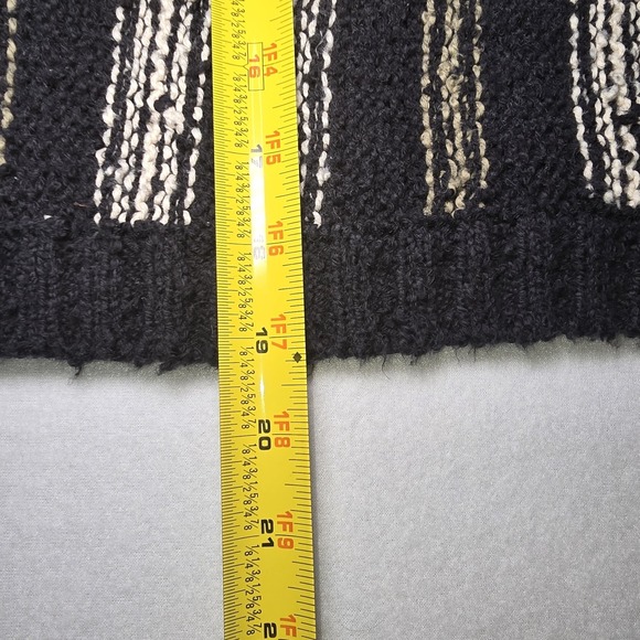 Billabong Easy Going Striped Cropped Sweater Black White Nubby Knit Relaxed, L - Picture 8 of 8